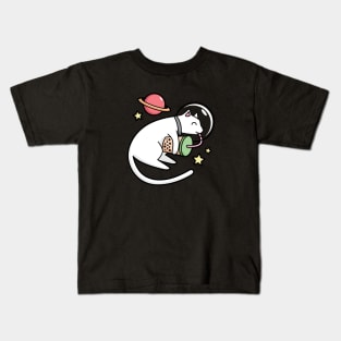 Bubble Tea Cute Kawaii Space Cat Kids T-Shirt